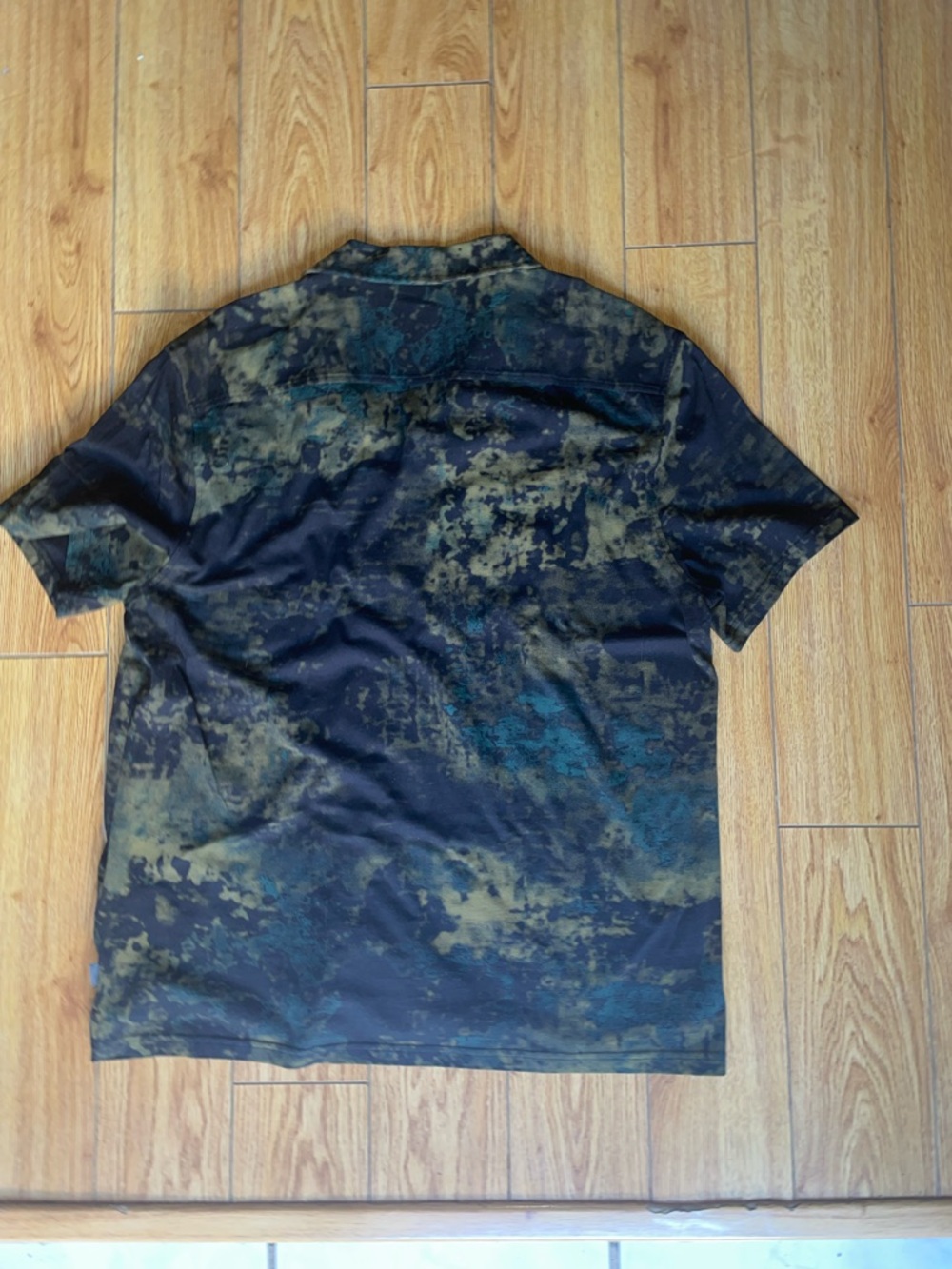 Men's Short Sleeve Button Shirt in Black and Olive 100% Organic Cotton - Picture 4 of 6